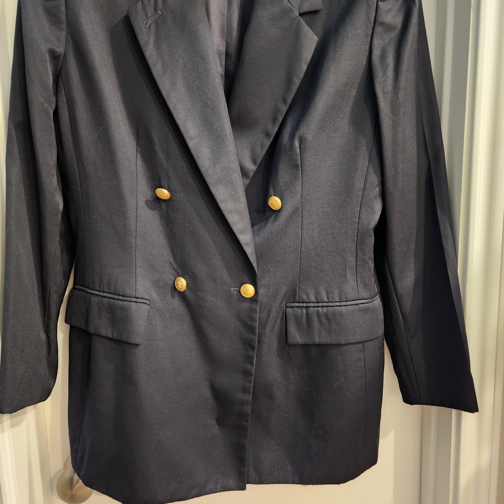 Lands' End Women's Classic Navy Blazer with Gold Buttons